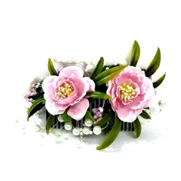 Hair Flare Artificial Flower Beaded Comb Pin-picture-24
