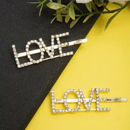 DressBerry Women Gold-Toned & White Set of 2 Embellished Bobby Pins-image-51