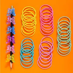 Yellow Chimes Women Blue & Purple Hair Accessory Set of-image-43