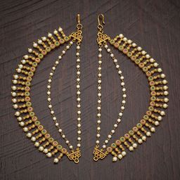 Kushal's Fashion Jewellery Gold-Plated Beaded Matil Hair Accessory Set-image-9