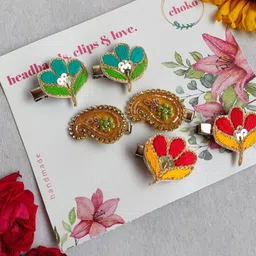 Choko Girls Set of 6 Embellished Alligator Hair Clip-15