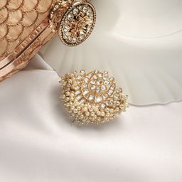 TEEJH Women Gold-Plated Pearls Juda Bun Pin-42