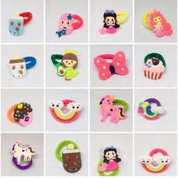 LYTIX Girls Set Of 24 Fancy Design Elastic Hairbands-76