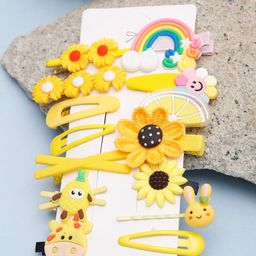 YouBella Women Yellow Set of 14 Hair Accessory Set-image-130