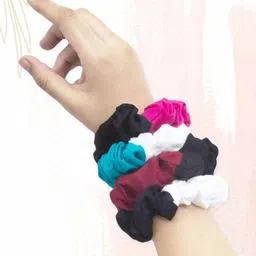 LastInch Set of 4 Colourblocked Ponytail Holders-image-1
