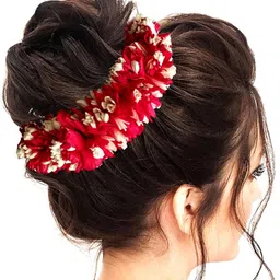 Hair Flare Floral Embellished Hair Gajra-image-82