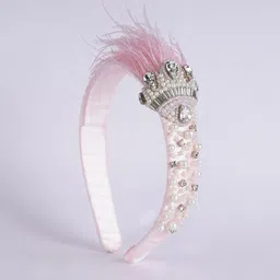 Choko Girls Pink & White Embellished Hairband-21