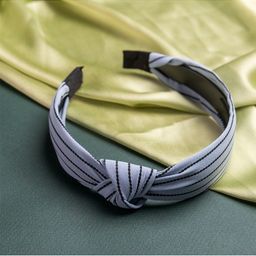 Jewelz Women Navy Blue Striped Hairband-9