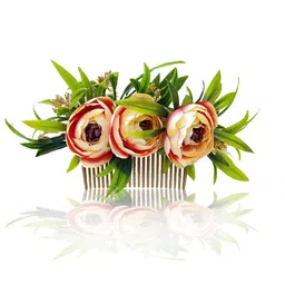 Hair Flare Women Embellished Floral Comb Pin-image-7