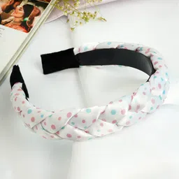 Ferosh Women White & Pink Braided Hairband-image-13