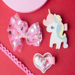 Jewelz Girls Pink & Blue Set of 3 Embellished Alligator Hair Clip-13
