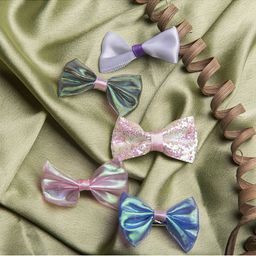 Jewelz Girls Multicolored Set of 5 Embellished Alligator Bow Hair Clip-6