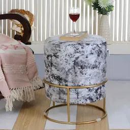 Shadowkart Black & Grey Abstract Wooden Pouffes Sitting Mudda Ottomans-image-25