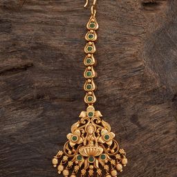 Kushal's Fashion Jewellery Gold-Plated Artificial Stones Studded Maang Tikka-picture-19