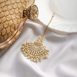 TEEJH Kundan Studded & Beaded Head Jewellery-32