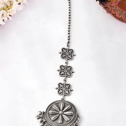 Voylla Silver Plated Oxidized Maang Tikka-58