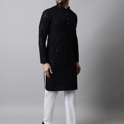 Jompers Men Chevron Cotton Kurta-image-9