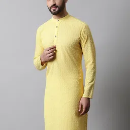Jompers Men Ethnic Motifs Thread Work Cotton Kurta-picture-54