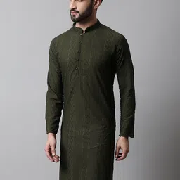 Jompers Men Ethnic Motifs Thread Work Cotton Kurta-picture-16