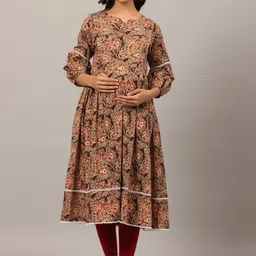 Ikk Kudi by Seerat Paisley Printed Maternity Anarkali Pure Cotton Kurta-image-74