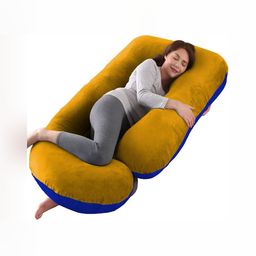 DADDY COOL Gold Toned & Blue Fibre Filled Lightweight Maternity Pillow-image-97