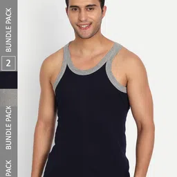 T.T. Men Titanic Pure Cotton Gym Pack Of 2 Ribbed Basic Vests-image-93
