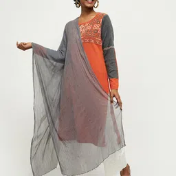 max Grey Solid Dupatta-14