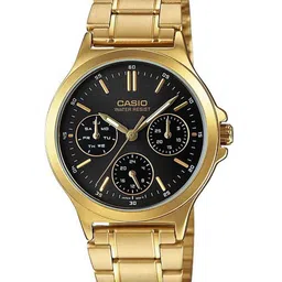 CASIO Women Black Dial & Gold Toned Stainless Steel Bracelet Style Analogue Watch A1914-image-93