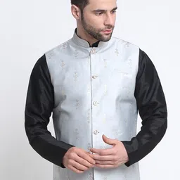 KRAFT INDIA Embroidered Mandarin Collar Ethnic Nehru Jacket-picture-18