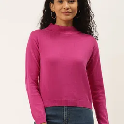 Style Quotient Women Pink Solid Pullover Sweater-image-23