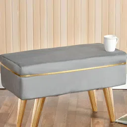 Shadowkart Grey Wooden Ottoman-image-76