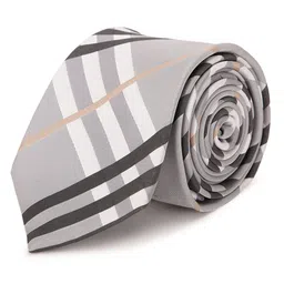 Tossido Men Grey & Black Checked Broad Tie-picture-14