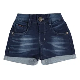 Bodycare Kids Girls Washed Stretchable Denim Shorts-image-49