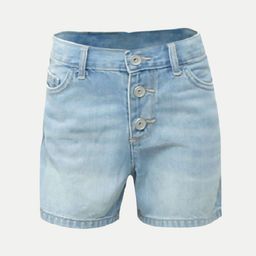 BAESD Girls Washed Mid-Rise Denim Shorts-image-60