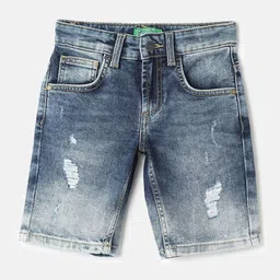 United Colors of Benetton Boys Washed Denim Shorts Technology-image-8