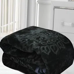 RF RELAXFEEL Grey & Black Ethnic Motifs Heavy Winter 233 GSM Single Bed Blanket-image-76