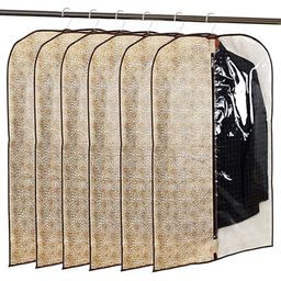 Kuber Industries Yellow & Brown 6 Pcs Printed Non-Woven Multi-Utility Hanging Organisers-image-46