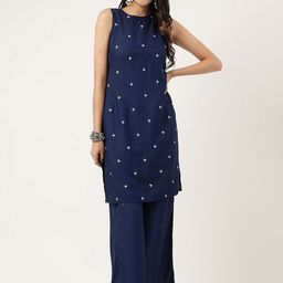 KALINI Women Embroidered Regular Kurta with Palazzos-picture-17