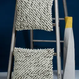 HOSTA HOMES Grey & White Set of 2 Square Cushion Covers-11