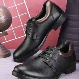 pelle albero Men Textured Leather Formal Derbys-image-25