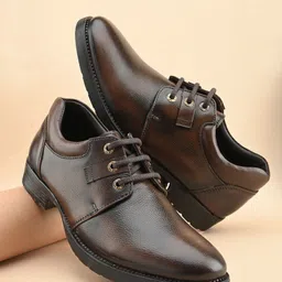 pelle albero Men Leather Lace-Up Formal Derbys-image-57