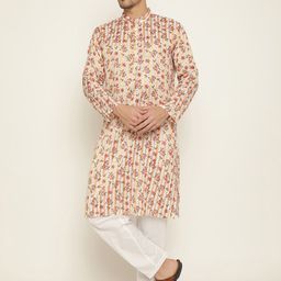 Stuffie Land Floral Printed Regular Pure Cotton Kurta With Pyjamas-picture-17