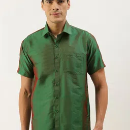 THANGAMAGAN Men Green Solid Casual Shirt-image-96