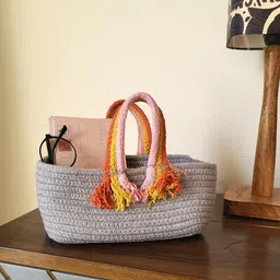 JASMEY HOMES Grey Boho Storage Basket-image-82