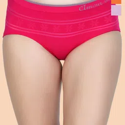 Amour Secret Women Pack Of 3 Mid Rise Floral Self Design Hipster Briefs-9
