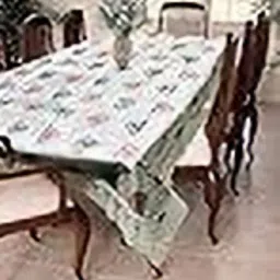 Homerz White Floral Printed Rectangle 6-Seater Table Cover-31