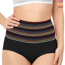 Bella Voste Pack Of 3 Striped High-Rise Hipster Briefs-picture-12