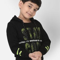 Crimsoune Club Boys Black Hooded Sweatshirt-image-23