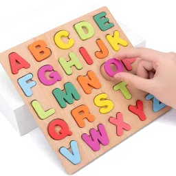 rainbowstore Learn,and Play: Wooden Puzzle Board Set-Alphabet, Numbers, and Shapes(Pack of 3) image 4