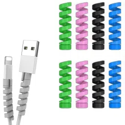 CRATIX 8 pcs Charger Cable Saver, Silicone Flexible Cord Protector, Cable Mouse Cable Protector-25